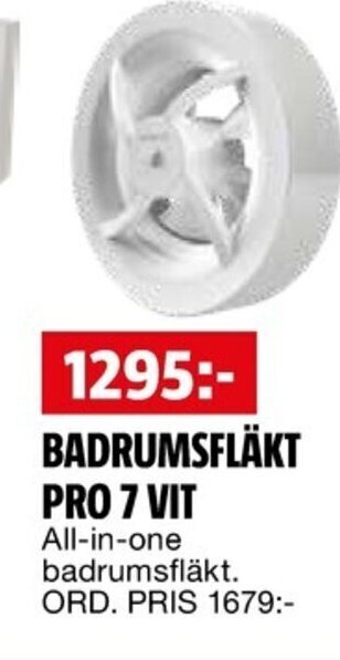 Bauhaus BADRUMSFLÄKT PRO 7 VIT erbjuda