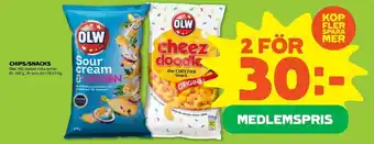 Stora Coop OLW Chips/Snacks 85-300g erbjuda