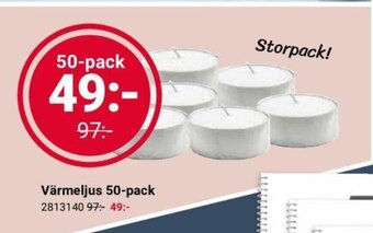 Office Depot Värmeljus 50-pack erbjuda