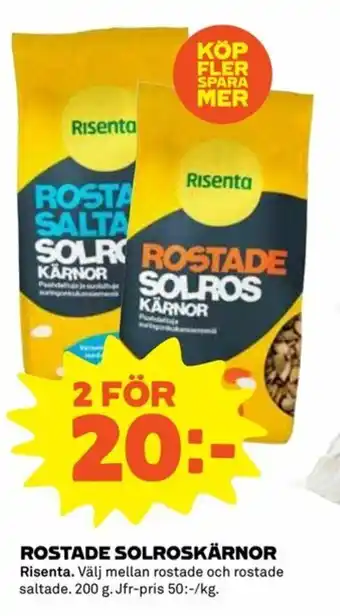Risenta Rostade Solroskärnor 200g