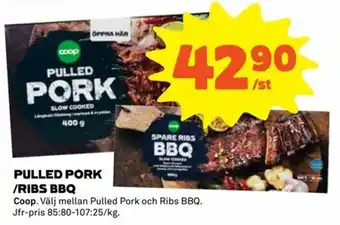 Coop Pulled Pork/Ribbs Bbq 400g