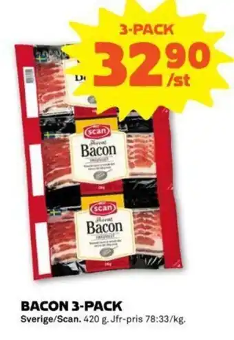Coop Forum Scan Bacon 3-pack 420g erbjuda