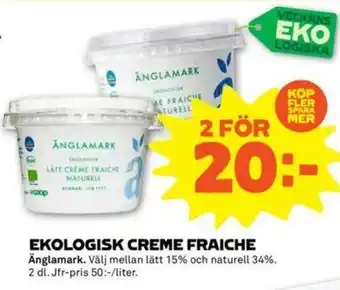 Coop Forum Änglamark Ekologisk Creme Fraiche 2dl erbjuda