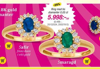 Guldfynd Ring med tio diamanter 0,05 ct erbjuda