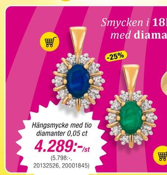 Guldfynd Hängsmycke med tio diamanter 0,05 ct erbjuda