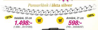 Guldfynd Pansarlänk i äkta silver erbjuda
