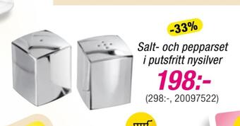 Guldfynd Salt- och pepparset i putsfritt nysilver erbjuda