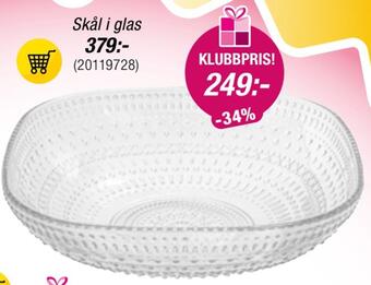Guldfynd Skål i glas erbjuda
