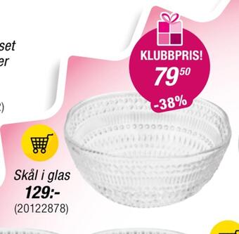 Guldfynd Skål i glas erbjuda