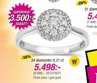 Guldfynd 34 diamanter 0,21 ct erbjuda