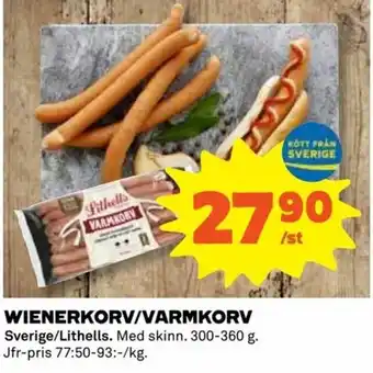 Coop Daglivs Sverige/Lithells Wienerkorv/Varmkorv 300-360g erbjuda