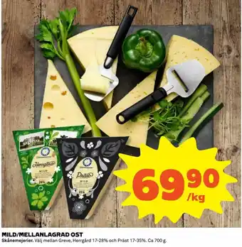 Skånemejerier Mild/Mellanlagrad Ost 700g