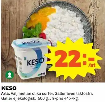 Coop Daglivs Arla Keso 500g erbjuda