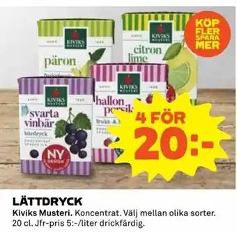 Coop Daglivs Kiviks Musteri Lättdryck 20cl erbjuda