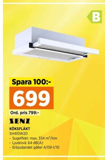 Power Senz köksfläkt erbjuda