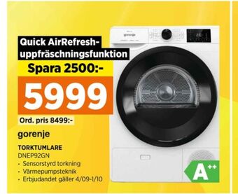 Power Gorenje torktumlare erbjuda