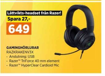 Power Razer headset erbjuda