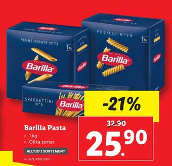 Lidl Barilla pasta erbjuda