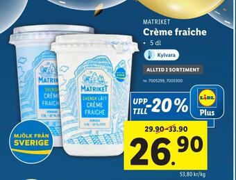 Lidl Crème fraiche erbjuda