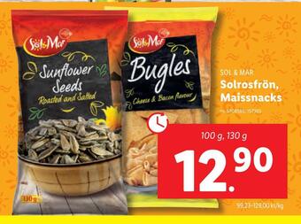 Lidl Solrosfrön, maissnacks erbjuda