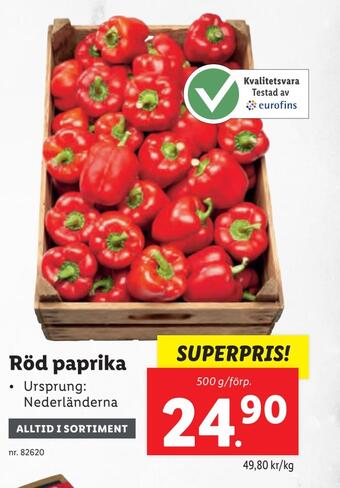 Lidl Röd paprika erbjuda