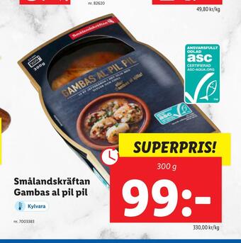 Lidl Smålandskräftan gambas al pil pil erbjuda