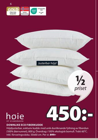JYSK Downlike eco fiberkudde erbjuda
