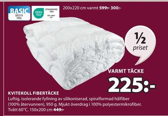 JYSK Kvitekoll fibertäcke erbjuda