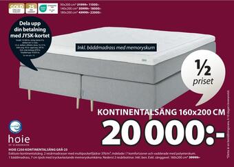 JYSK Hoie c250 kontinentalsäng grå-23 erbjuda