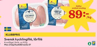 Hemköp Svensk kycklingfilé, lårfilé erbjuda