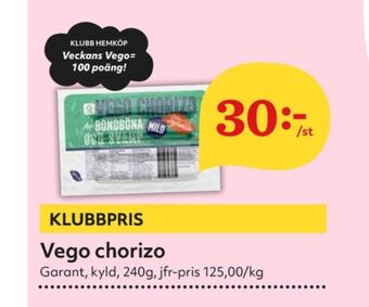 Hemköp Garant vego chorizo erbjuda