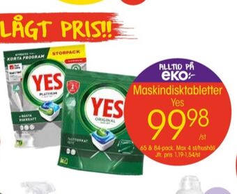 EKO Yes diskmaskintabs erbjuda