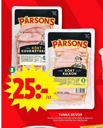 ICA Maxi Pärsons kalkon erbjuda