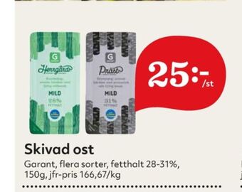 Hemköp Garant skivad ost erbjuda