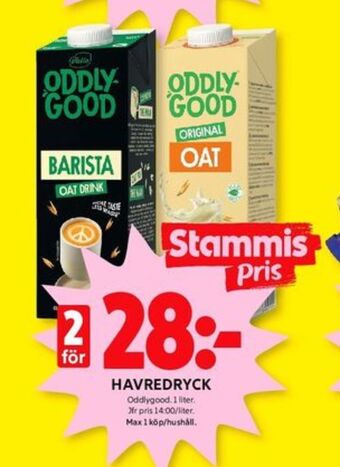 ICA Kvantum Valio oddlygood barista havredryck erbjuda