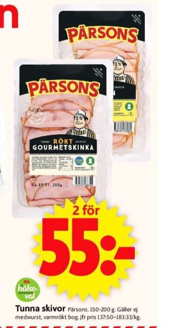 ICA Supermarket Pärsons skinka erbjuda