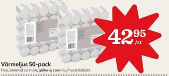 Hemköp Värmeljus 50-pack erbjuda