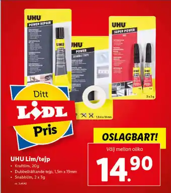 Lidl UHU Lim/tejp 20g erbjuda