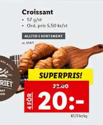 Lidl Croissant 57g/st erbjuda
