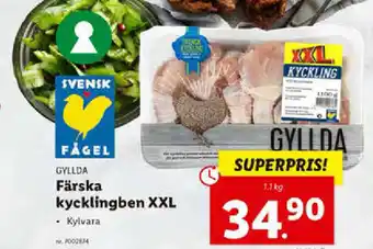 Lidl Gyllda Färska kycklingben XXL 1,1kg erbjuda