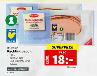 Lidl Enebacken Kycklingbacon 100g erbjuda