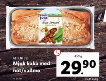 Lidl Alpenfest Mjuk kaka med nöt/vallmo 450g erbjuda
