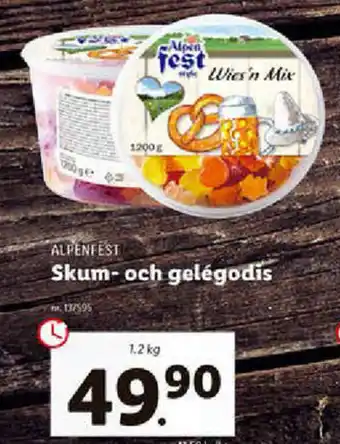 Lidl Alpenfest Skum- och gelégodis 1,2kg erbjuda