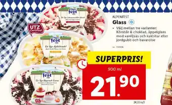 Lidl Alpenfest Glass 900ml erbjuda