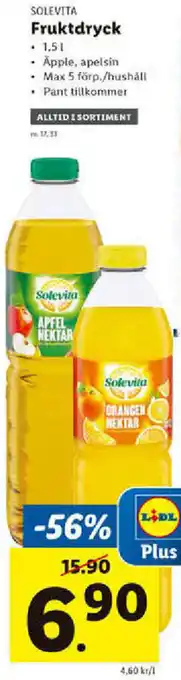 Lidl Solevita Fruktdryck 1.5l erbjuda