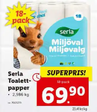 Lidl Serla Toalletpapper 18-pack erbjuda