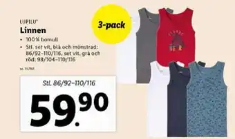 Lidl Lupilu Linnen 3-pack erbjuda