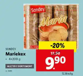 Lidl Sondey Mariekex 4x200g erbjuda