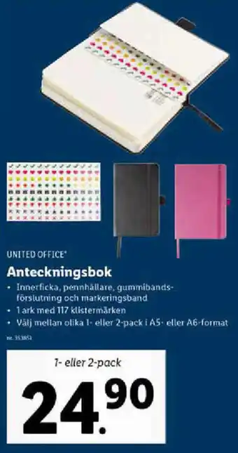 Lidl United Office Anteckningsblock 2-pack erbjuda