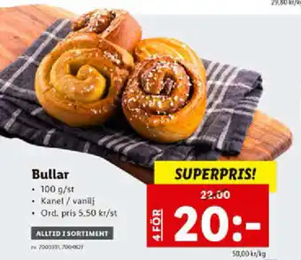 Lidl Bullar 100g/st erbjuda